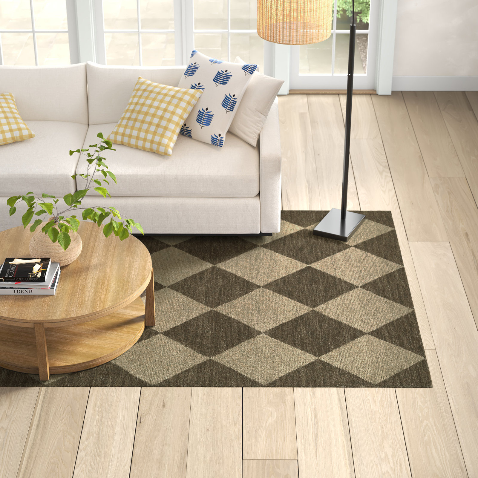 Winnie Handmade Wool Brown/Tan Rug, Rectangle 6'3" X 9'