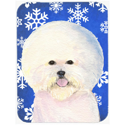 The Holiday Aisle Ashlynn Bichon Frise Glass Cutting Board