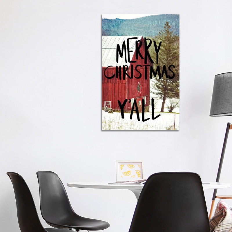 Merry Christmas Yall Black by Kelly Poynter - Wrapped Canvas Gallery-Wrapped Canvas Giclée