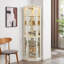 Vitrine d'angle vitrée lumineuse avec tablettes réglables-1673332357