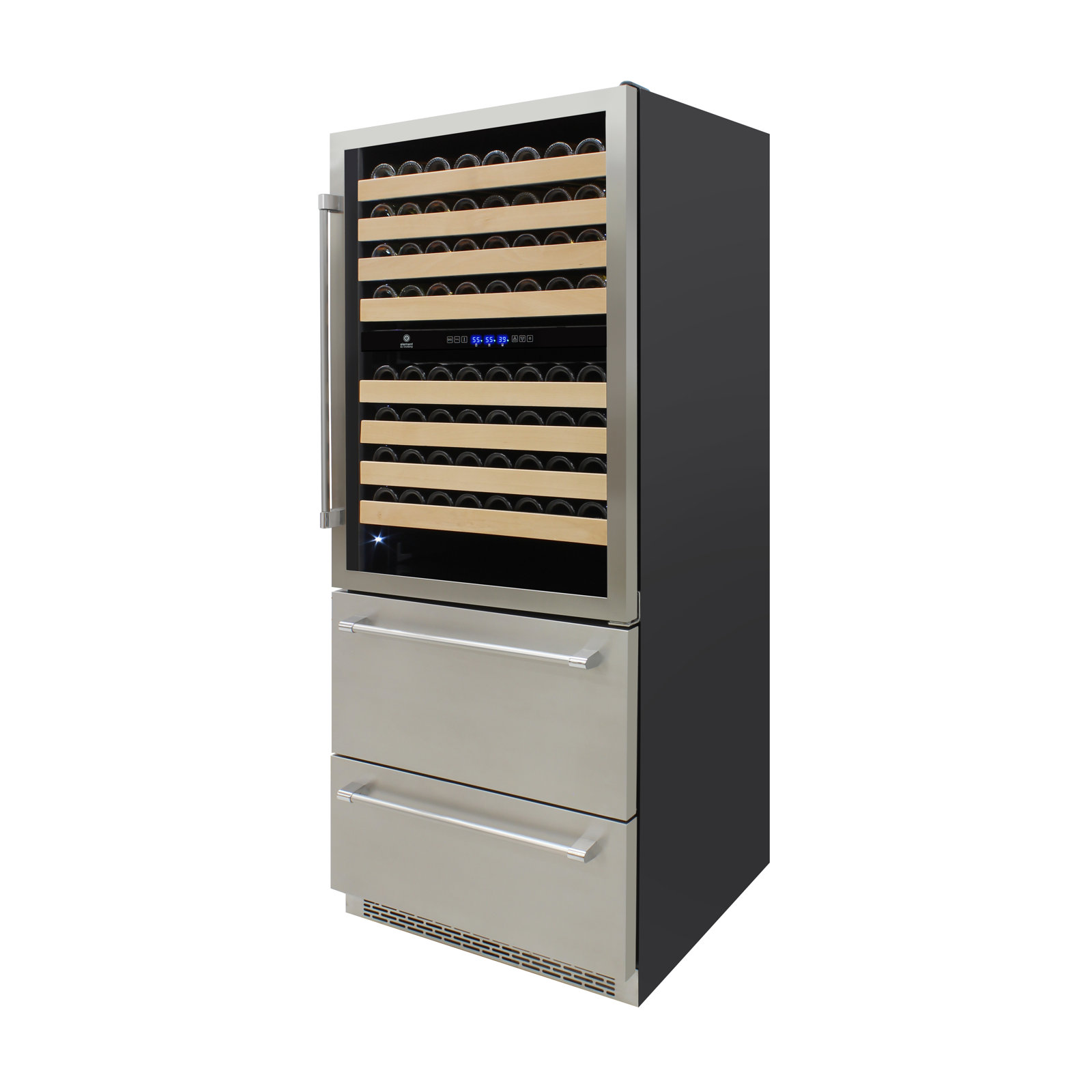 Vinotemp Triple-Zone Wine and Beverage Cooler, 135 Bottle Capacity — FIN-0017506 | Fridge.com