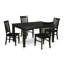 Ensemble de table de salle à manger 5 pièces pour 4 personnes comprenant une table de cuisine rectangulaire avec rallonge papillon et 4 chaises de coin-repas, noir et cerise-918535338-892357132