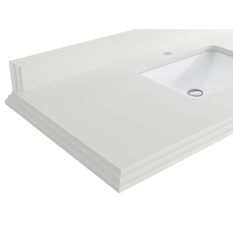 Meuble-lavabo simple 42 po avec plateau Alys, Blanc