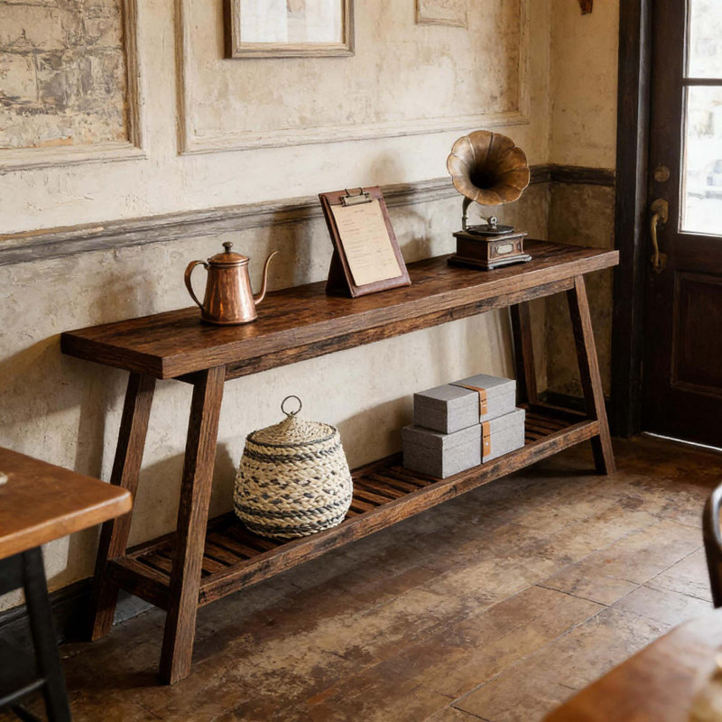 Console rustique peu encombrante, Brun