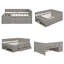Lit de jour pleine grandeur en bois massif avec 3 tablettes de rangement et 2 tiroirs - Noyer-833172044