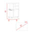 Chariot de cuisine avec porte simple, armoire et 4 roulettes Clip, wengé noir