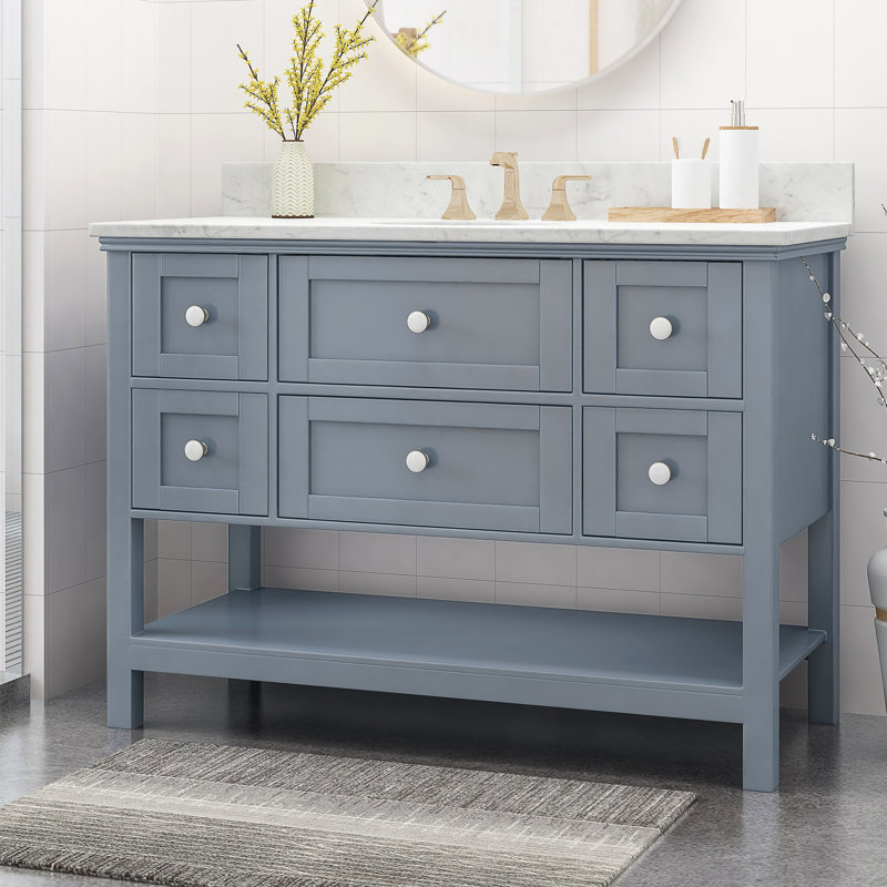 Meuble-lavabo gris 48 po avec fonction et design d'intérieur