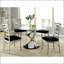 Ensemble de 2 chaises d'appoint en microfibre noire et en métal argentées