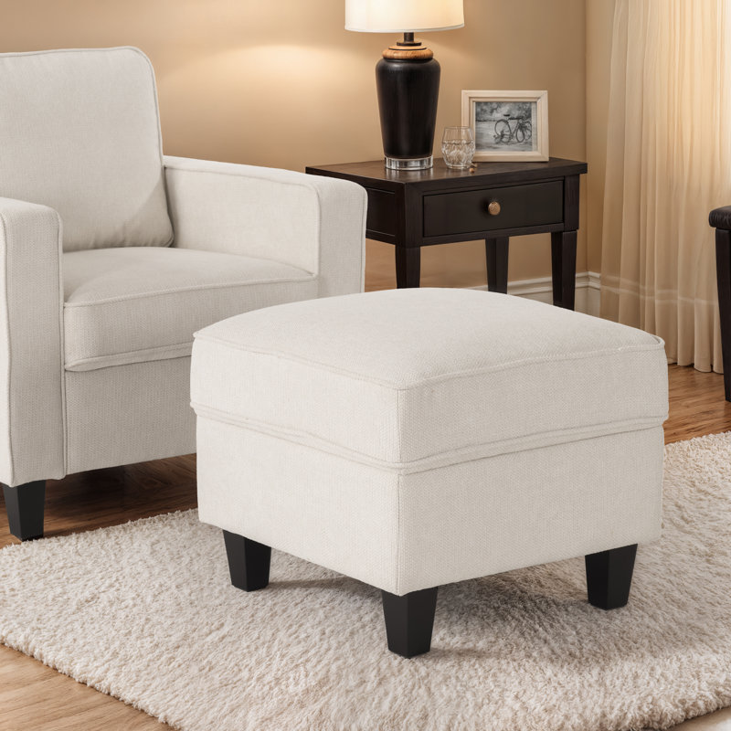 Repose-pieds standard carré de 23 po Aryash, Beige clair