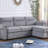 Velvet Fabric Reversible Sleeper Sectional Sofa Chaise-824778801