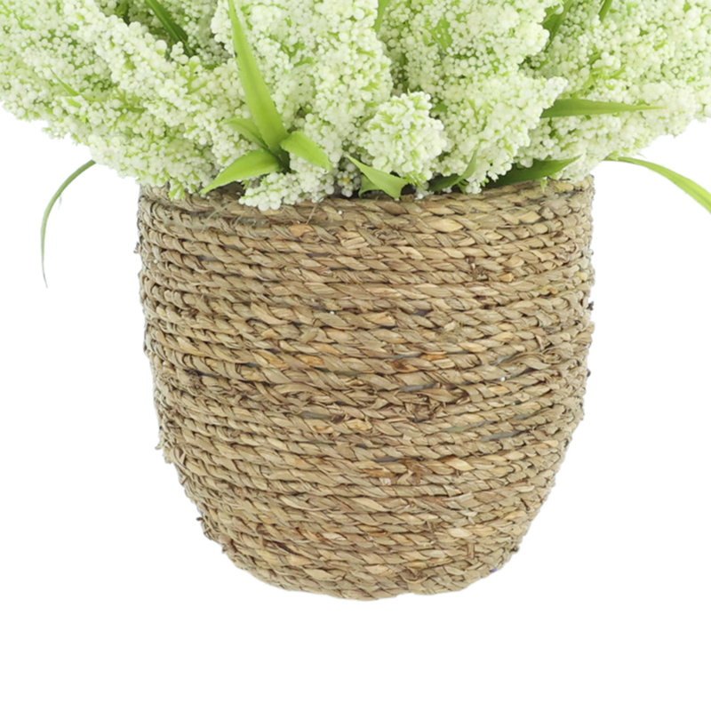 Heather in Strawgrass Pot, White
