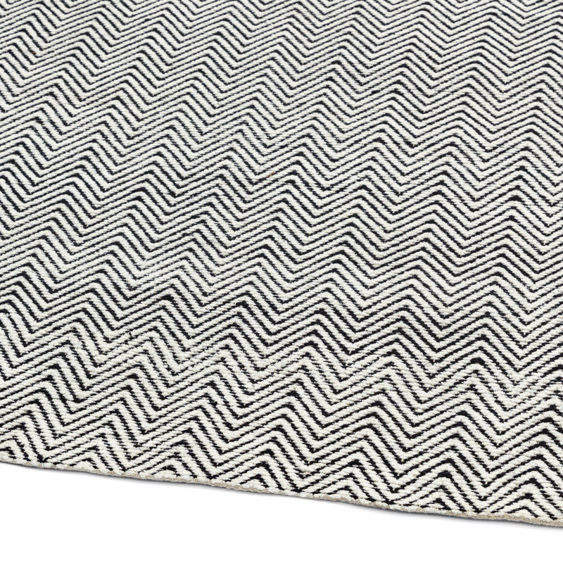Aaron Jute Flatweave Black / White Rug, Rectangle 160 x 230cm