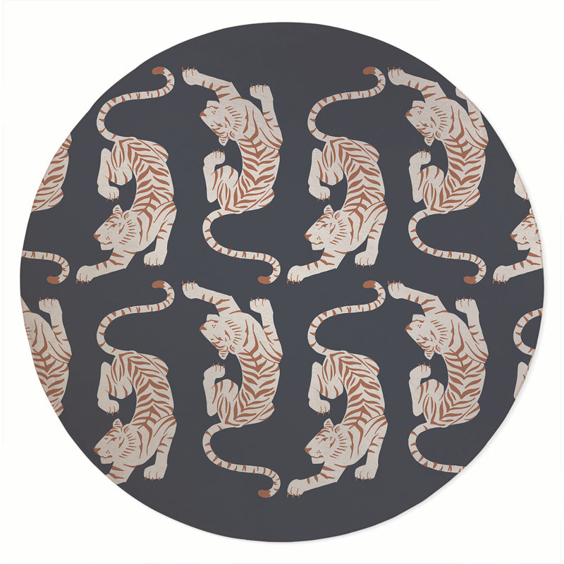 Hey Tiger Area Rug, Round 5'