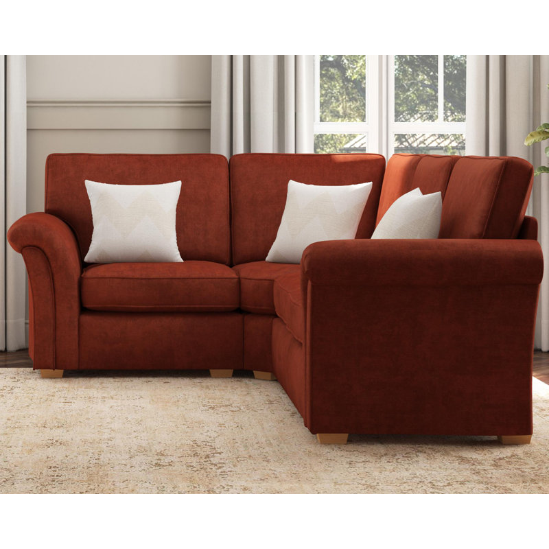 Castleacre Corner with two seats, Fixed Back, Right Hand Facing, Marmalade Polyester