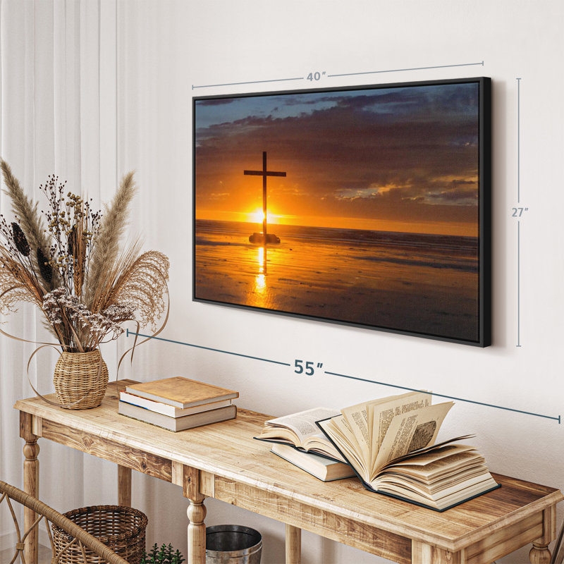 «Cross Sunset Canvas Print», H 27 po x l 40 po