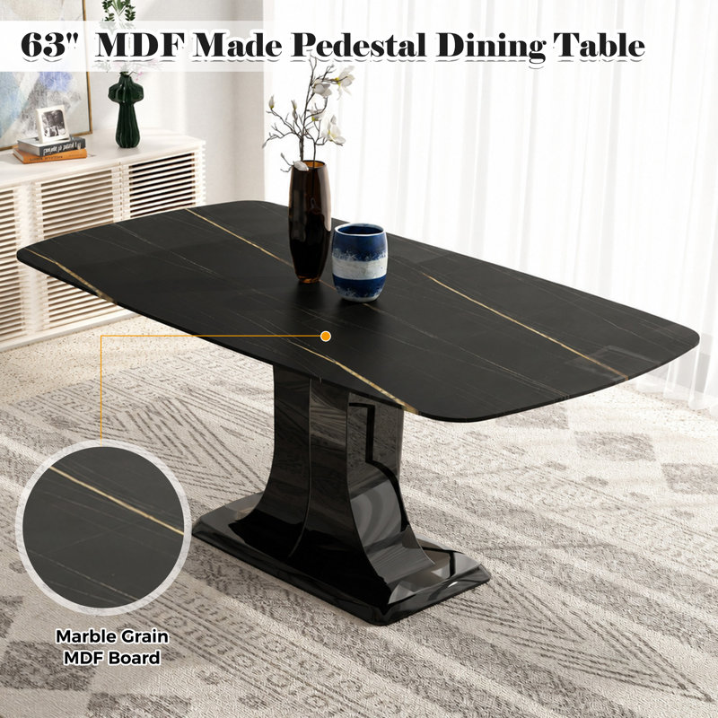 Ensemble repas pour 6 personnes, Blanc / Gris foncé, Noir, 7