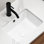 Lavabo de salle de bain moderne 16 pouces pour la salle de bain, porcelaine blanche, surface lisse, rectangle de salle de bain encastré sans saleté, alcali acide à haute température, largeur du produit: 11,63 po