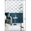 Table d'appoint artistique en aluminium et marbre en forme de C 12,5 x 12 x 22 po, blanc / or / noir