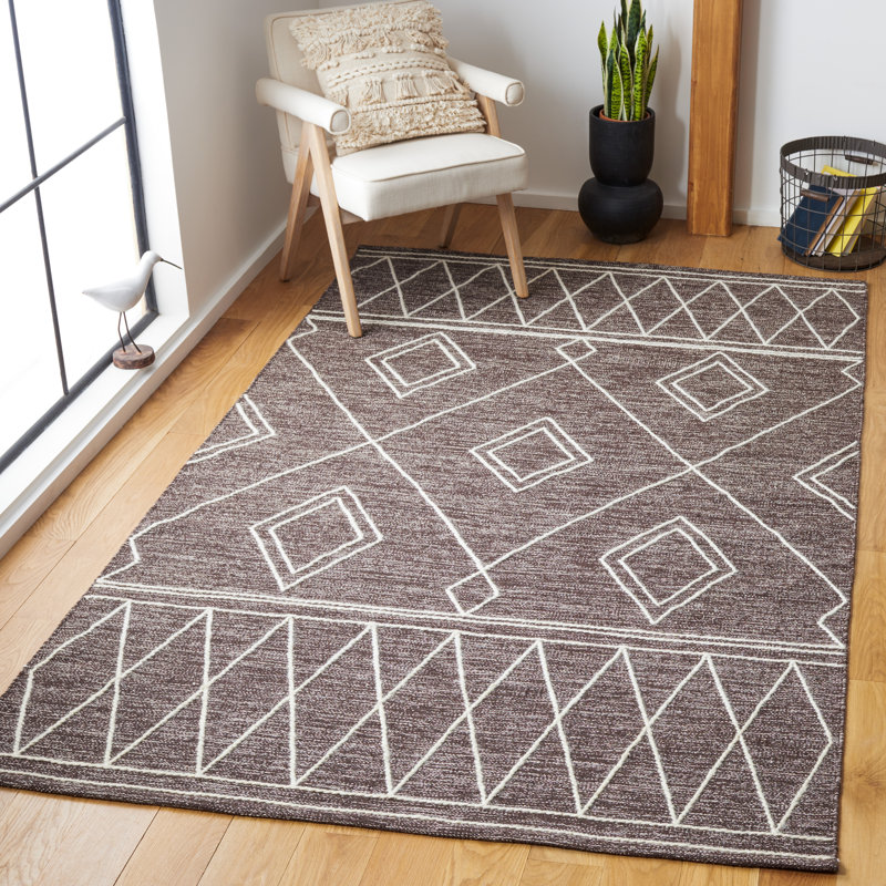 Tapis brun / ivoire Holtby Southwestern, Rectangle 8 pi x 10 pi