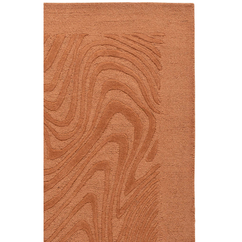 Ebony Hand Tufted Wool Pile Abstract Indoor Rug, Rectangle 5' x 8'