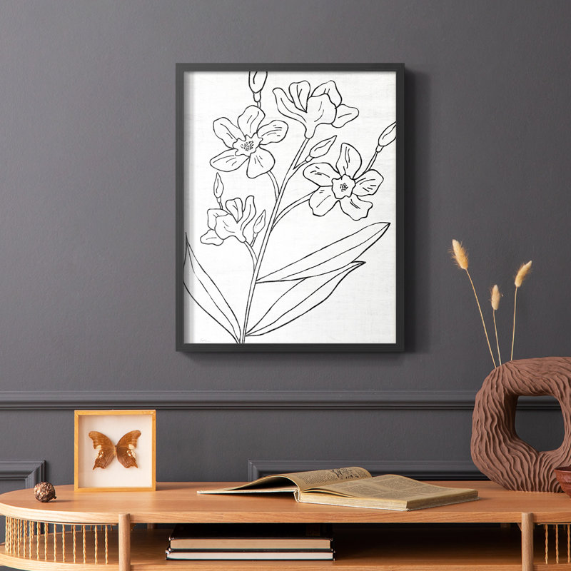 «Botanical Sketch I», reproduction encadrée - bois massif, Noir, H 20 po x l 16 po