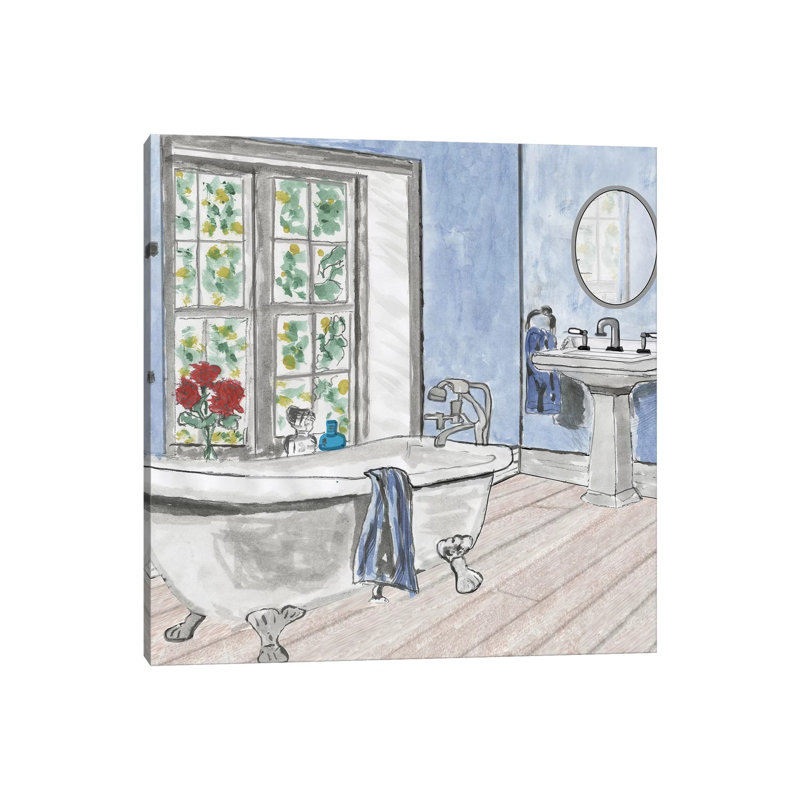 Blue Batroom III 1 Piece Wrapped Canvas Painting, 30.48 cm H x 30.48 cm W