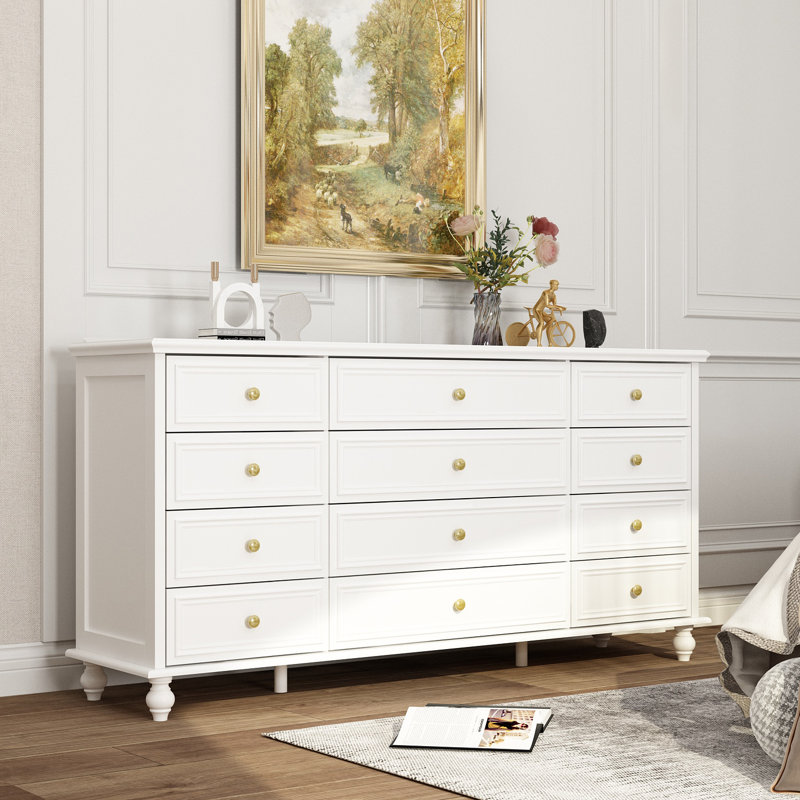 Commode 12 tiroirs Danet, Blanc