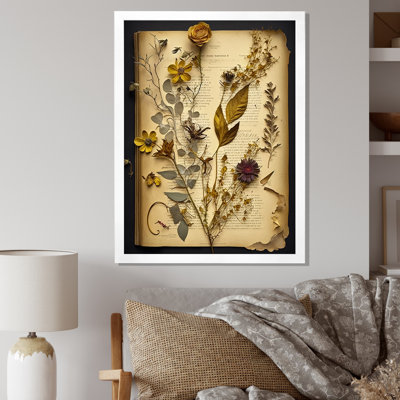 Impression sur toile «Dried Vintage Wildflowers I - Abstract Botanicals»