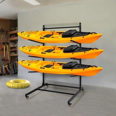 Support de rangement robuste pour kayak et planche à pagaie avec roues