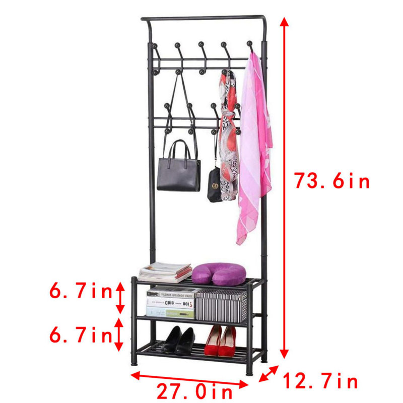 Xhuljeta Hall Tree 27'' Wide with Bench and Shoe Storage