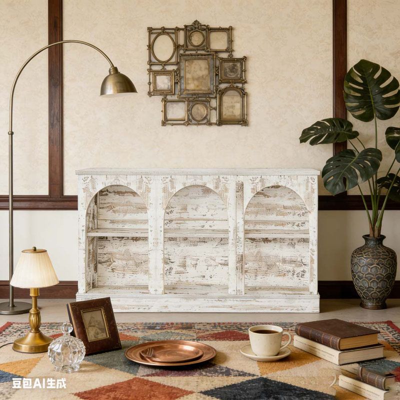 Console de table d'entrée avec rangement à 3 niveaux Farmhouse