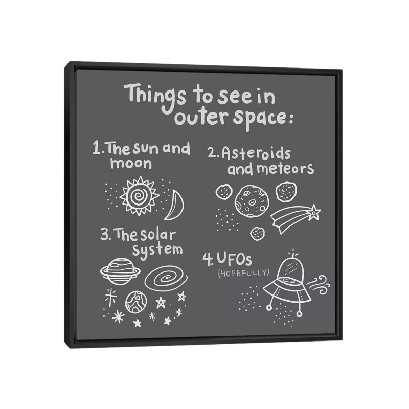 «Outerspace / Black III», impression sur toile, H 37 po x l 37 po x P 1,5 po, Toile avec cadre noir, Pas de tapis
