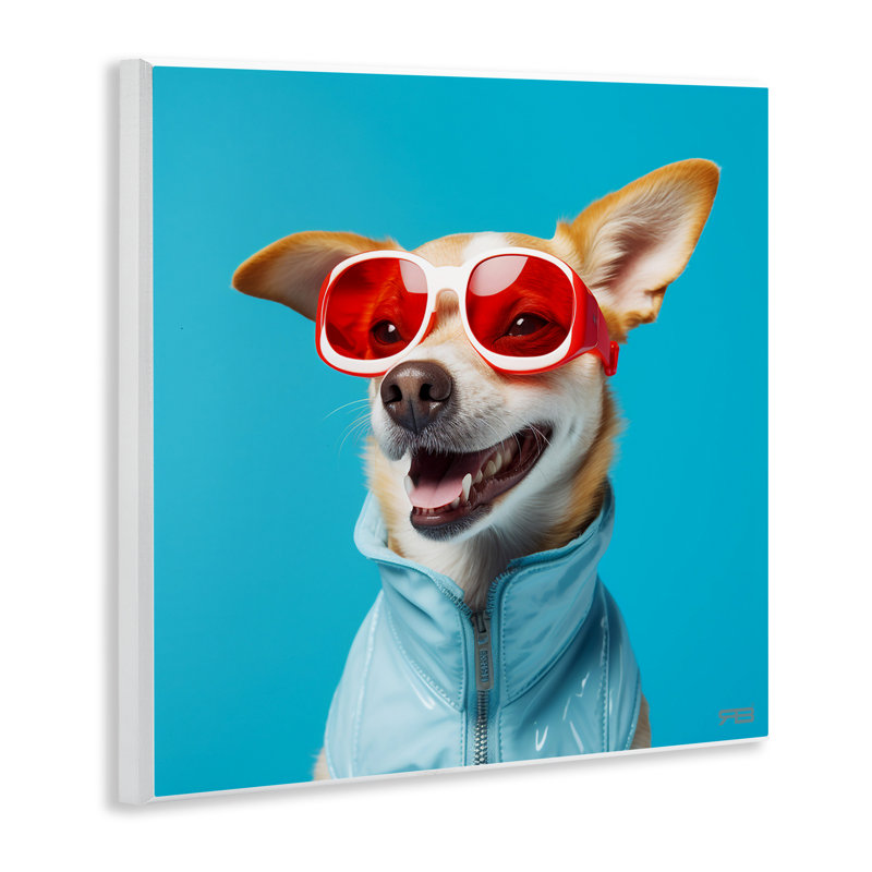 Élégant art mural «Dog on Blue» par Roozbeh Bahramali