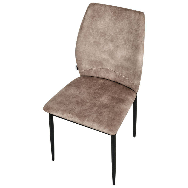 47cm H Fabric Upholstered Side Chair in Beige, Black, Taupe