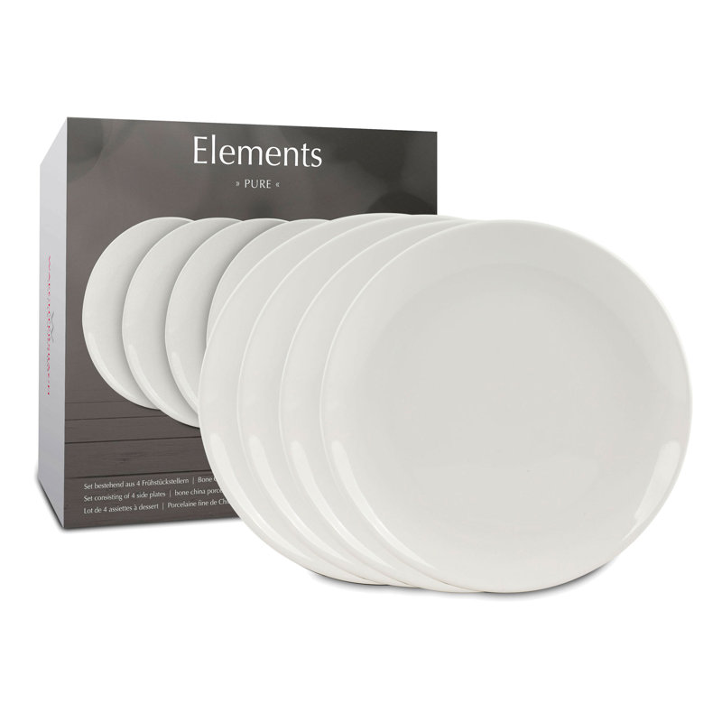 19cm Bone China Salad Plate, White