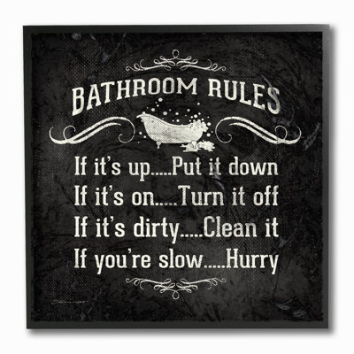 " Bathroom Rules BW Icon "