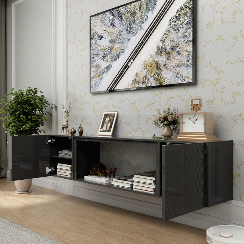 Floating TV Wall Mount Stand for 80 Inch TVs