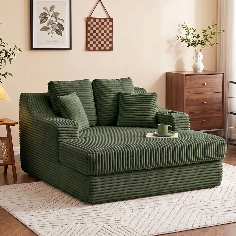 2 Seater Corduroy Sofa, Green