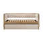 Lit de jour moderne 1pc avec lit gigogne escamotable beige Boucle touffeté chambre à coucher Mobilier de style transitionnel finition naturelle