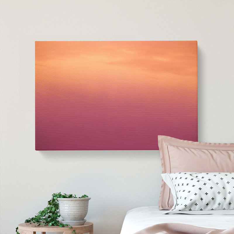 Peach Seascape - Wrapped Canvas, 35cm H x 50cm W x 3cm D