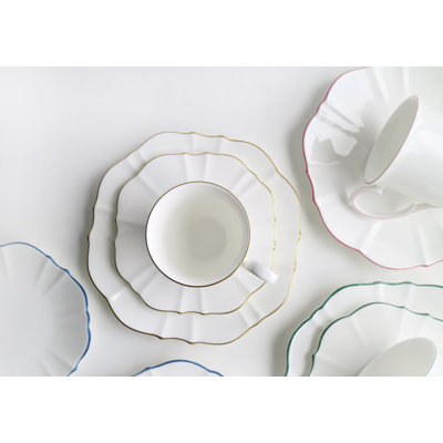 Amelie Brushed Gold 8.5" Bone China Salad Plate