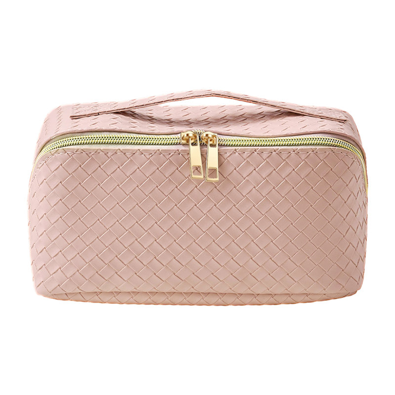 PVC；Polyester；Iron Makeup Organiser, Pink
