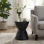 Outdoor Lightweight Concrete Mgo Side/End Table, Living Room Accent Table, Black Marble