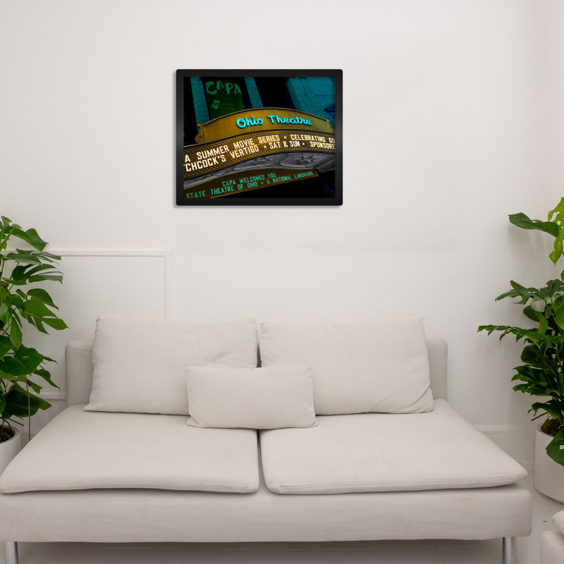 Ohio Theatre, Columbus Ohio - reproduction de photo sur toile tendue, Toile encadrée noire, H 16 po x l 20 po x P 0,75 po