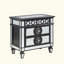 Table de chevet à finition miroir et argent Varian II-937082166
