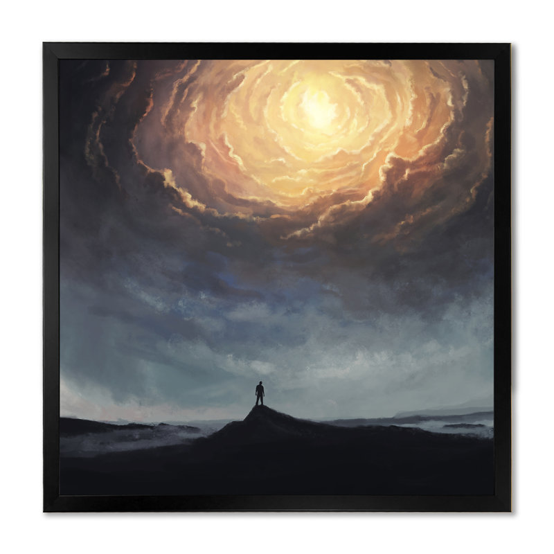 Voie religieuse à travers le ciel - Art mural sur toile traditionnel, H 16 po x l 16 po x P 1 po
