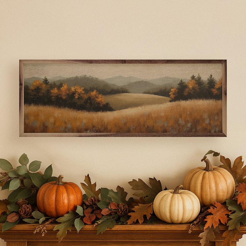 Paysage d'automne, H 16 po x l 48 po