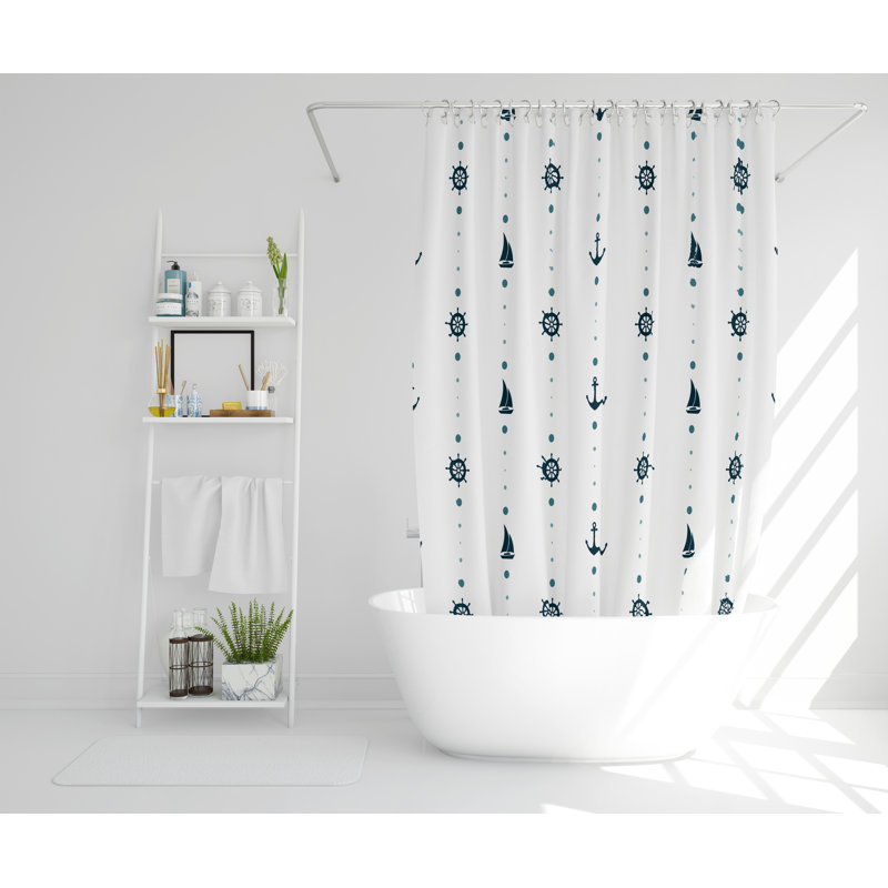 Marina Polyester Shower Curtain Set, 168cm H x 168cm W