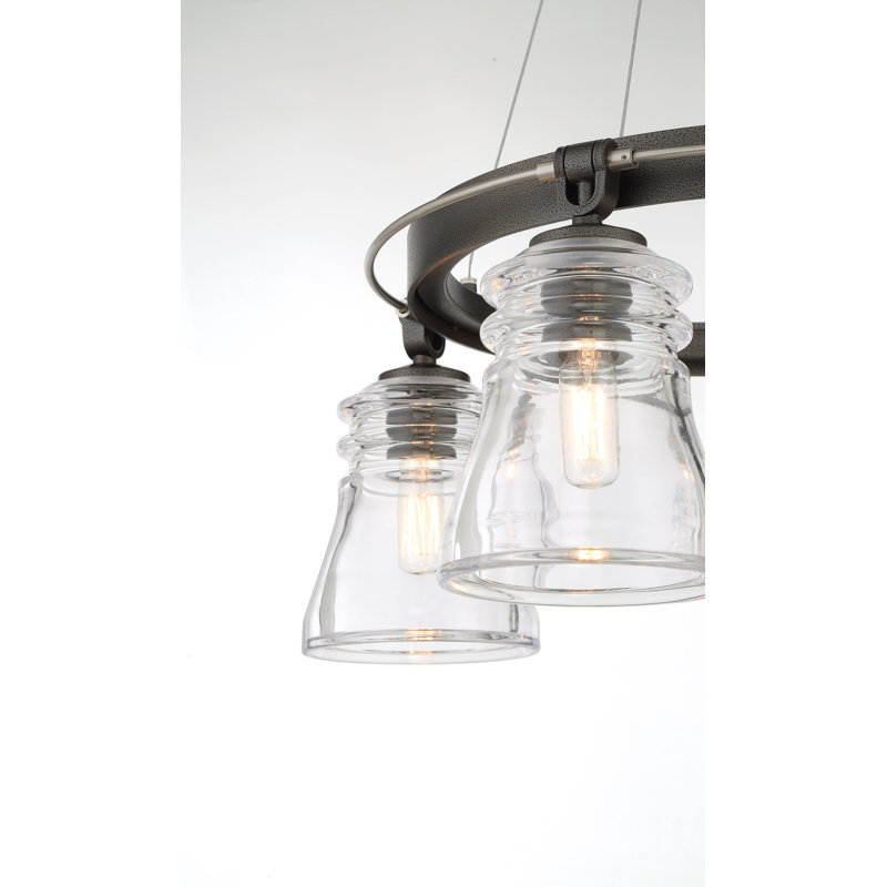 Graham Avenue 5 - Light Dimmable Wagon Wheel Chandelier