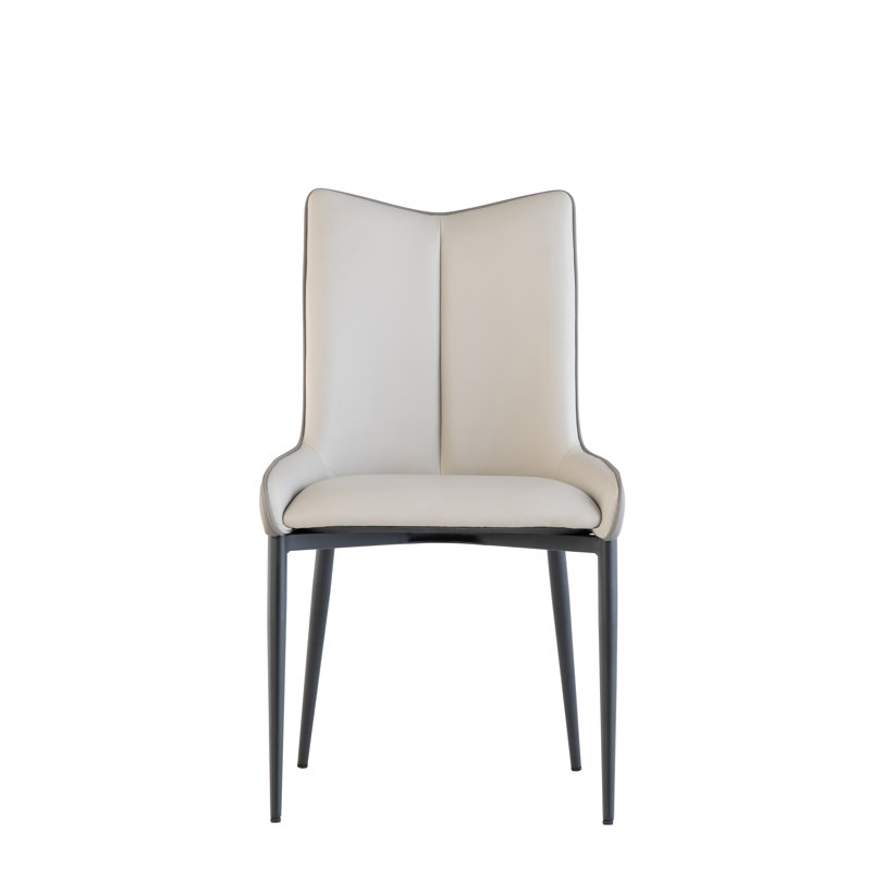 Euclid 48cm H Upholstered Metal Side Chair in Grey